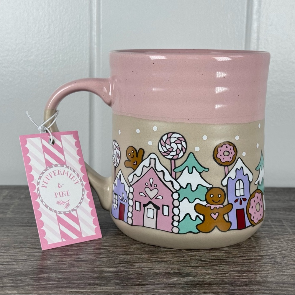 NEW Peppermint & Pine Gingerbread Village Christmas Mug
